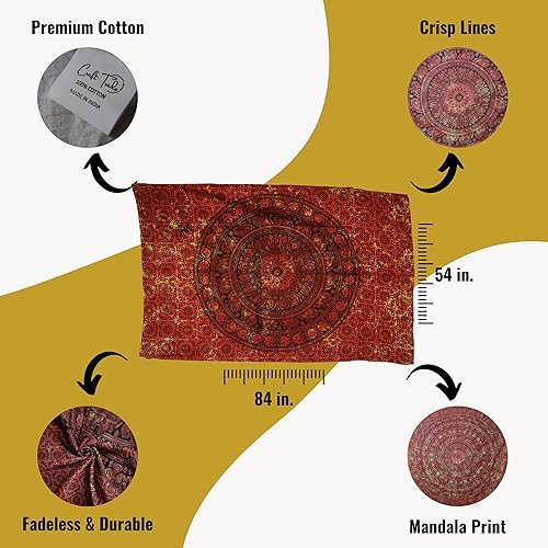 Miniatura 3 de Craft Trade Tapiz bohemio  Tapiz psicodélico para colgar en la pared, hippie indio, decoración de pared para sala de estar, decoración bohemia para