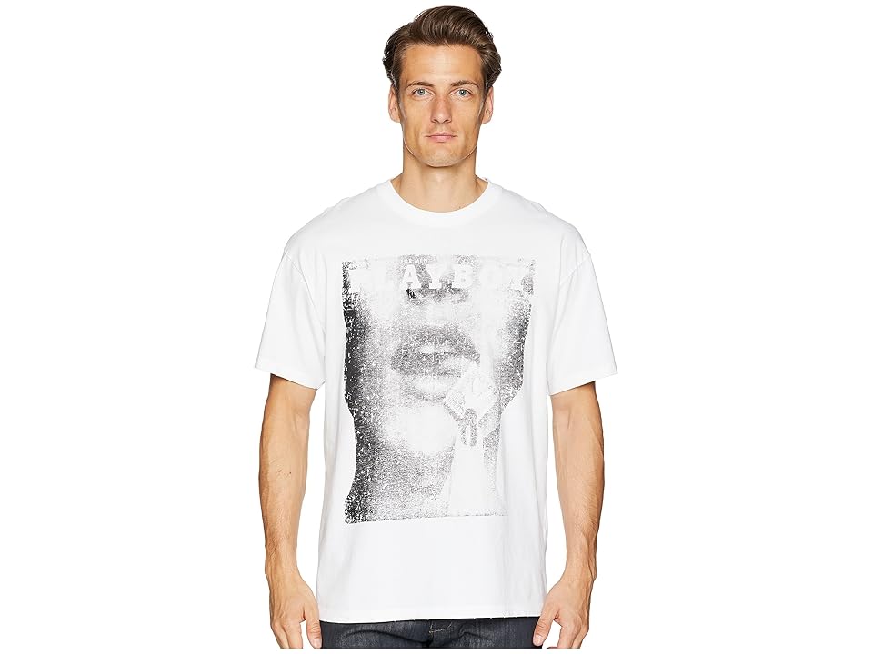 

The Kooples Playboy Stamp Lick T-Shirt (White) Men's T Shirt