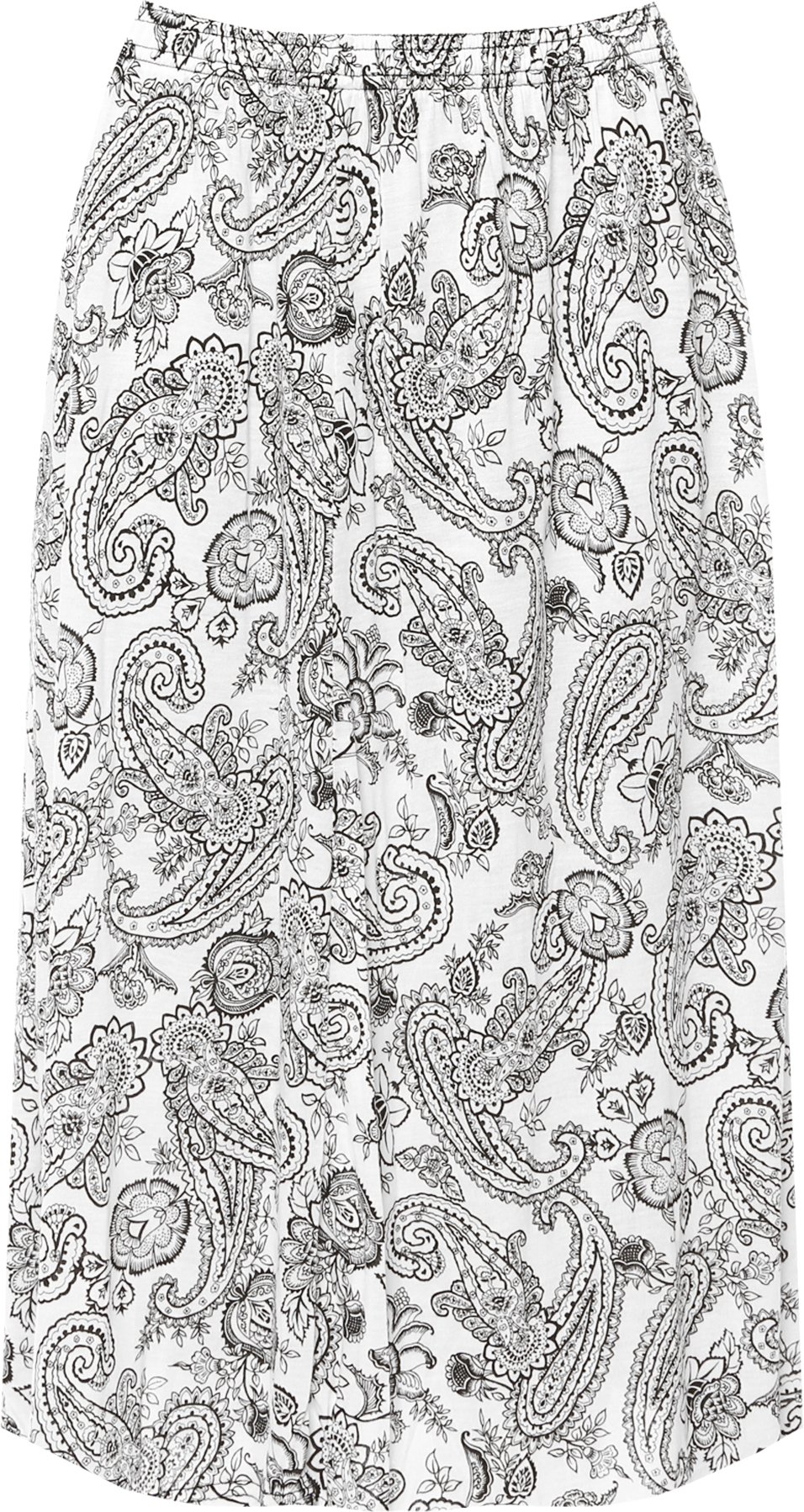 WearAll Plus Womens Elasticated Midi Skirt Ladies Spot Cirle Print Stretch New White Paisley 20-22