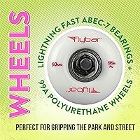 Vista 6 de Flybar Patineta completa para principiantes – Monopatín para niños de 31 pulgadas, madera de arce, cóncava, doble patada, ligera, antideslizante