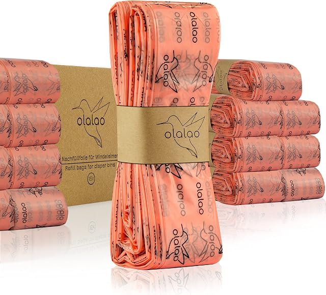olalao Folia uzupełniająca do wiaderka na pieluchy, 16 sztuk  kompatybilna z kasetami uzupełniającymi firmy Tommee Tippee Twist & Click, Spross i Littycat (16 sztuk)