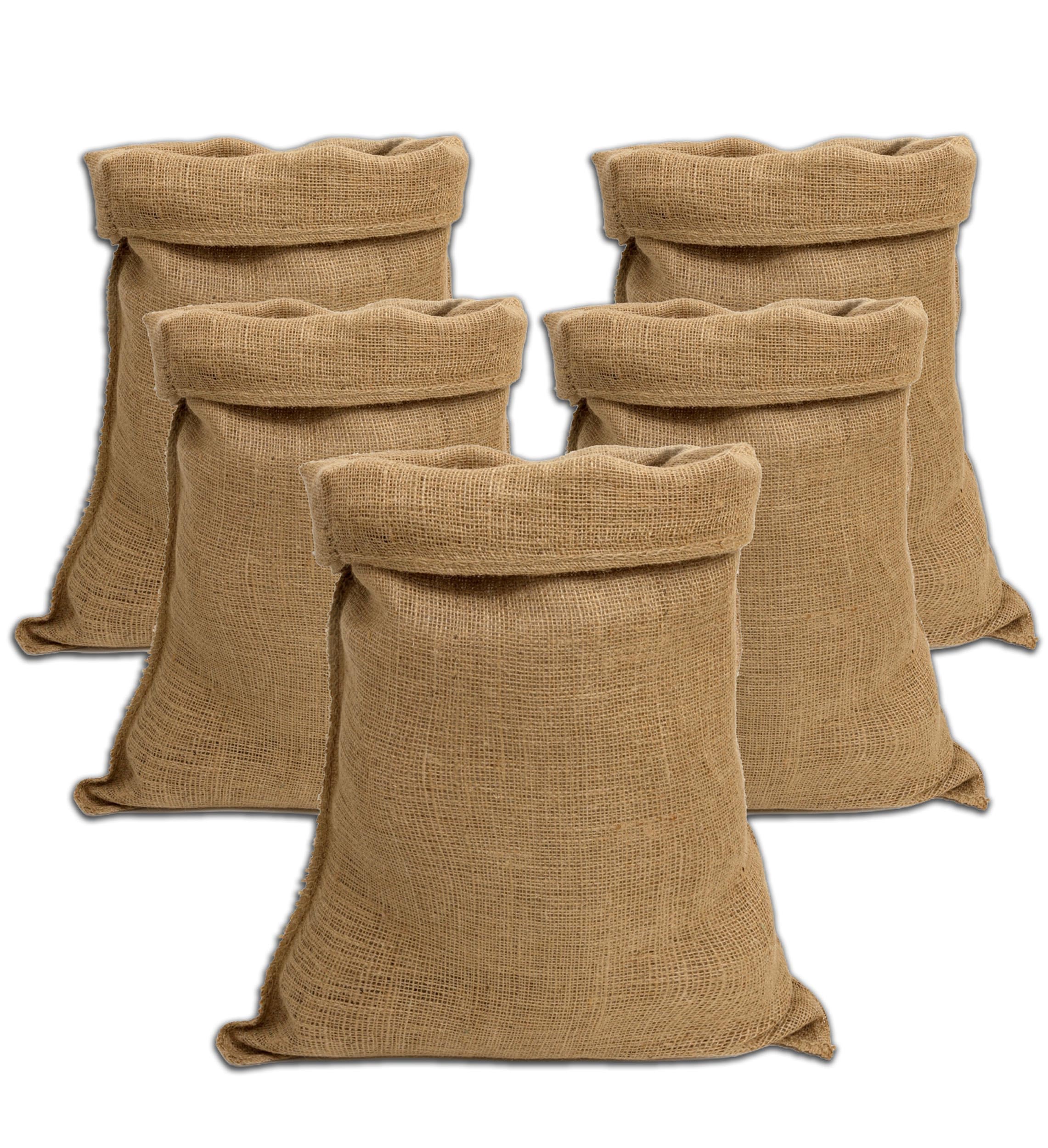 IPEA Sacchi in Juta di Grandi Dimensioni – 80 x 50 cm – 5 PEZZI – Sacco in Tessuto Iuta Naturale per Fai da Te, Arredamento, Giardinaggio, Casa, Contenitore di Oggetti - Sacco Regalo Natale
