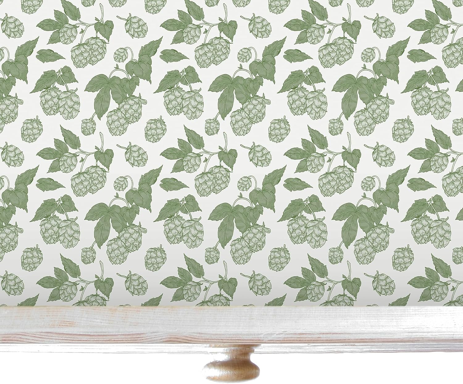 The Master Herbalist UNSCENTED & Wipe Clean Drawer Liners with a Green Hops Design - Perfect for Bedroom Drawers, Wardrobe Shelves, Linen Cupboards & Cabinets. Contains 10 Sheets Made in UK