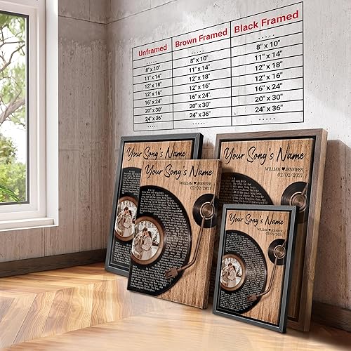 Vista 91 de H-DEWALL Letras de canciones personalizadas con marco, arte de pared musical personalizado para él, decoración sentimental y regalo inspirador