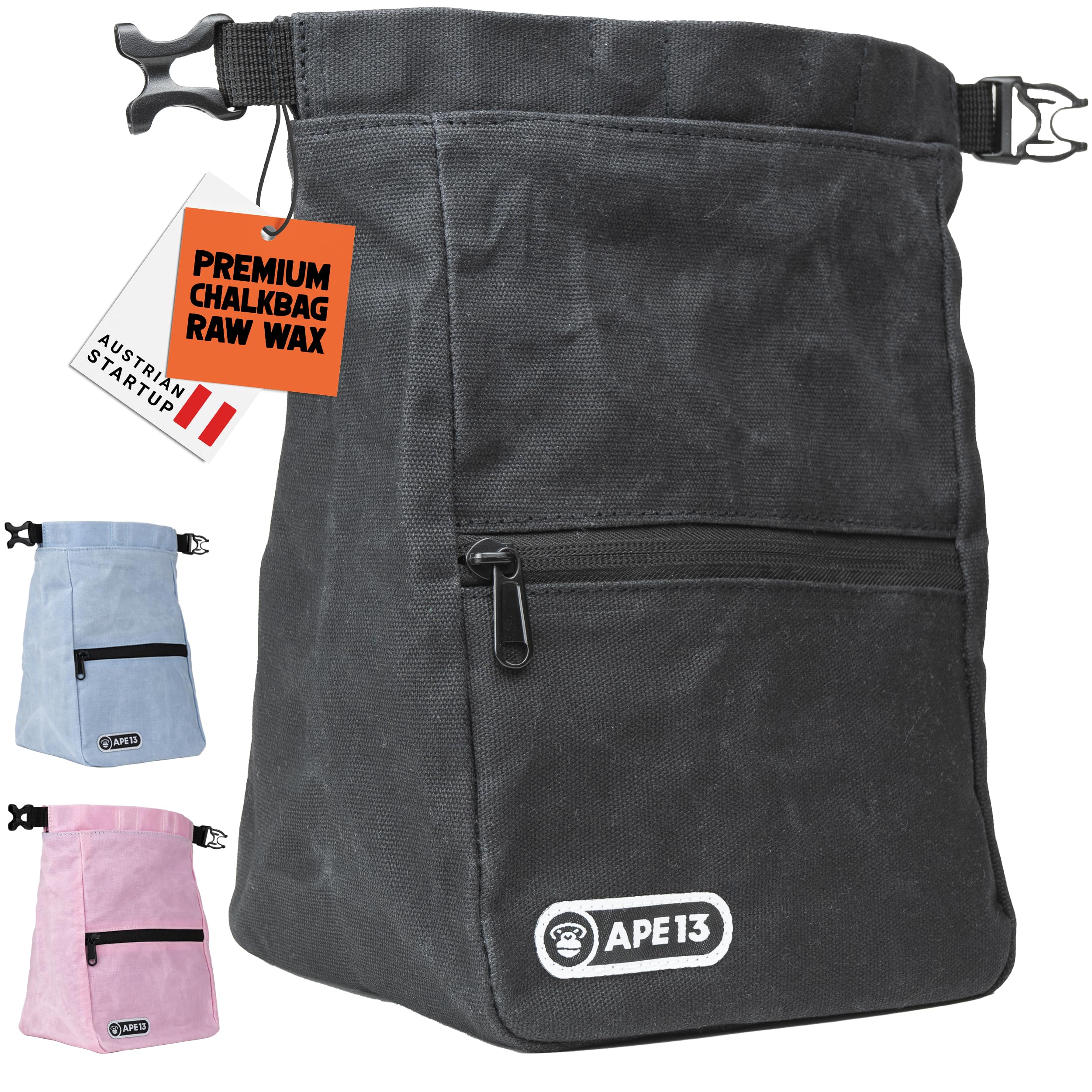Bolsa de magnesio para bouldern 3 colores resistente tapa enrollable cierre magnético