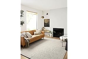 Loloi II Angela Rose Colton Collection CON-02 Ivory/Black 4'0" x 6'0" Accent Rug