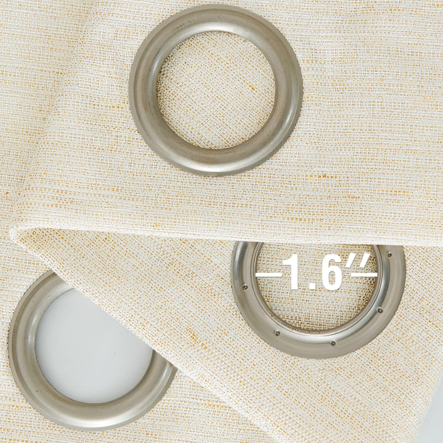 jinchan Linen Textured Sheer Curtains 95 Inch Long for Living Room Light Filtering Farmhouse Grommet Window Curtains Set 2 Panels 38x95 Inch Beige