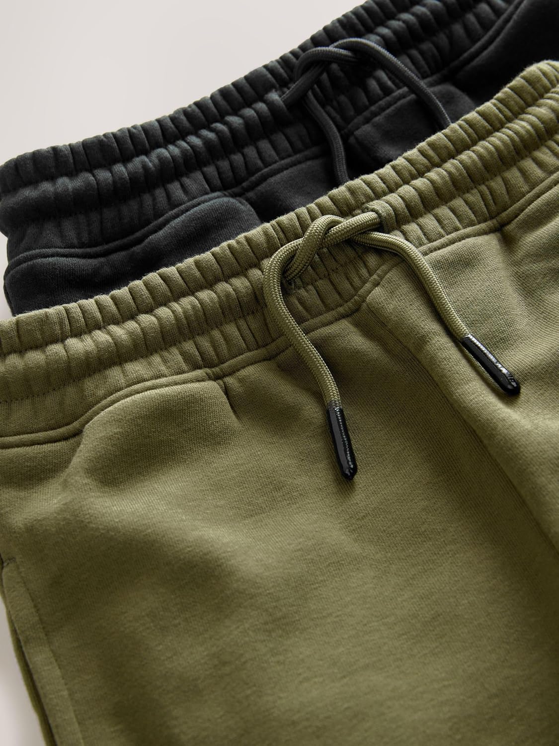 NEXT Boys Black/Green Slim Fit Cargo Joggers 2 Pack 7Y | Soft cotton blend, convenient utility pockets, flexible elastic waist, snug cuffed hems for active days