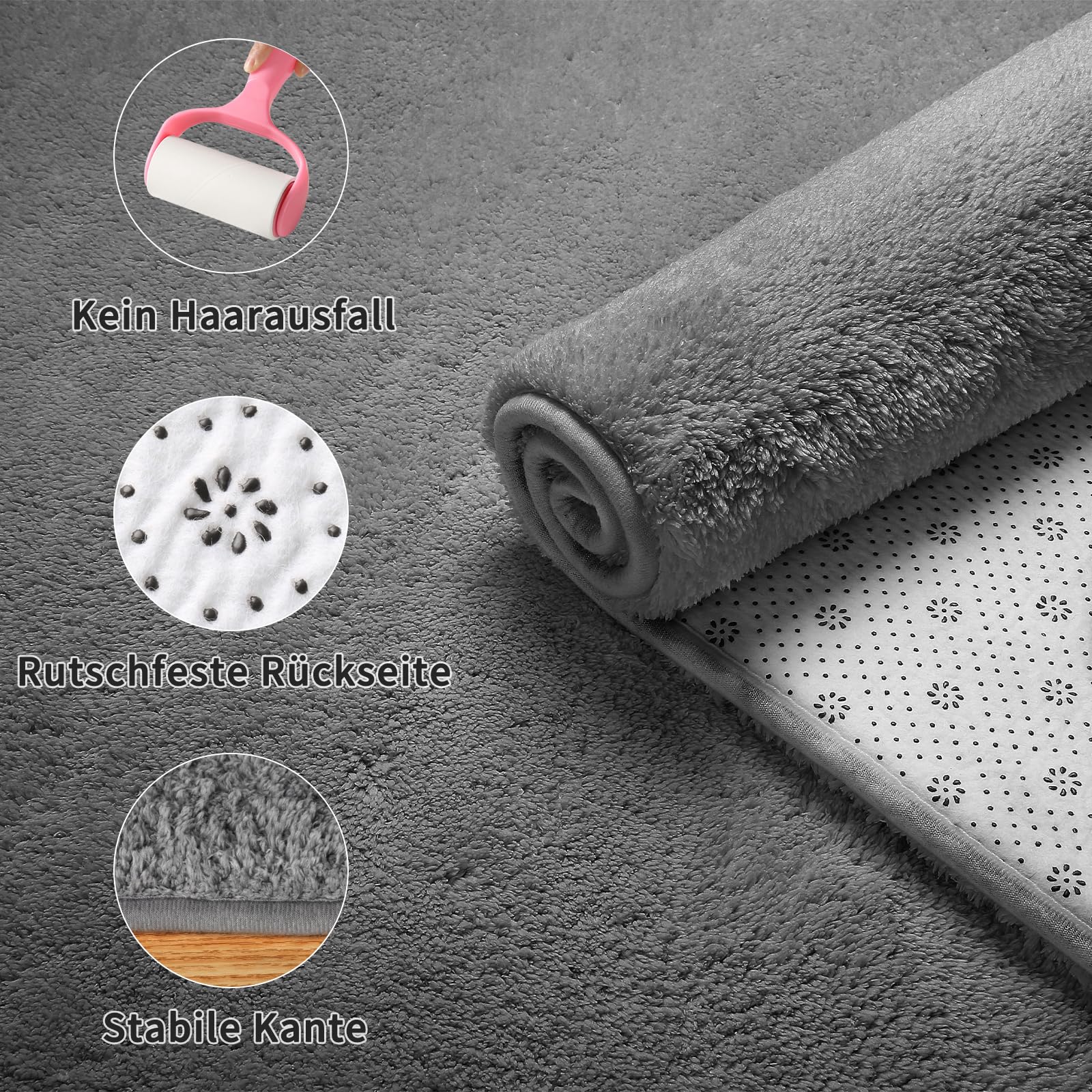 Sour Lemon Tapijt Vloerkleden Woonkamer Groot 160x230, Grijs Tapijt voor Slaapkamer Wasbaar Vloerkleed Antislip Pluizig Tapijt Shaggy Crème Tapijten Extra Grote Vloerkleden voor Woonkamer Kinderkamer