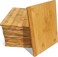 18-Pack Premium Bamboo Cutting Boards 12x9x0.35in - Bulk Wholesale for Engraving, Kitchen, Charcuterie Boards - Durable & Easy Clean