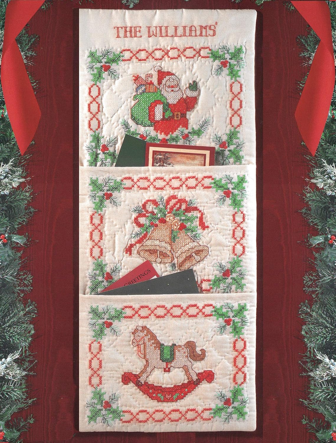 Bucilla - 'Tis The Season - Quilted Stamped Cross Stitch Cardholder Kit 83145
