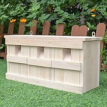 Melko Nesting Box Bird House with 3 Nesting Chambers & Nesting Boxes for Birds Sparrow House Colony Breeders Sparrow Villa Bird Feeder House in the Garden Nest Breeding Box Weatherproof