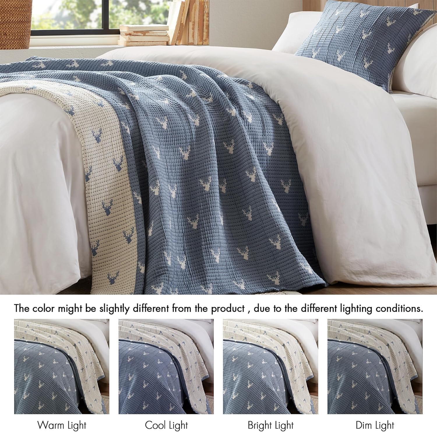 Woolrich Cabin Throw Set with Decorative Pillow – Luxury Lightweight Polyester, Moose Design, All-Season Cozy Layer for Couch or Sofa, 50" x 70", Gray - Image 7