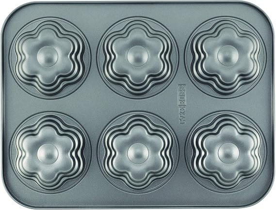 Cake Boss Nonstick Specialty Bakeware Nonstick 6-Cup Cakelette Pan - 6 Cup, Gray