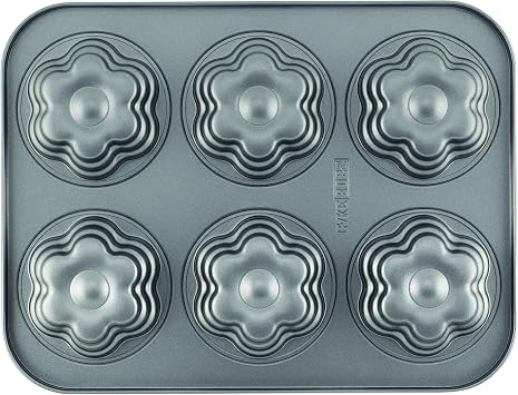 Cake Boss Nonstick Specialty Bakeware Nonstick 6-Cup Cakelette Pan - 6 Cup, Gray