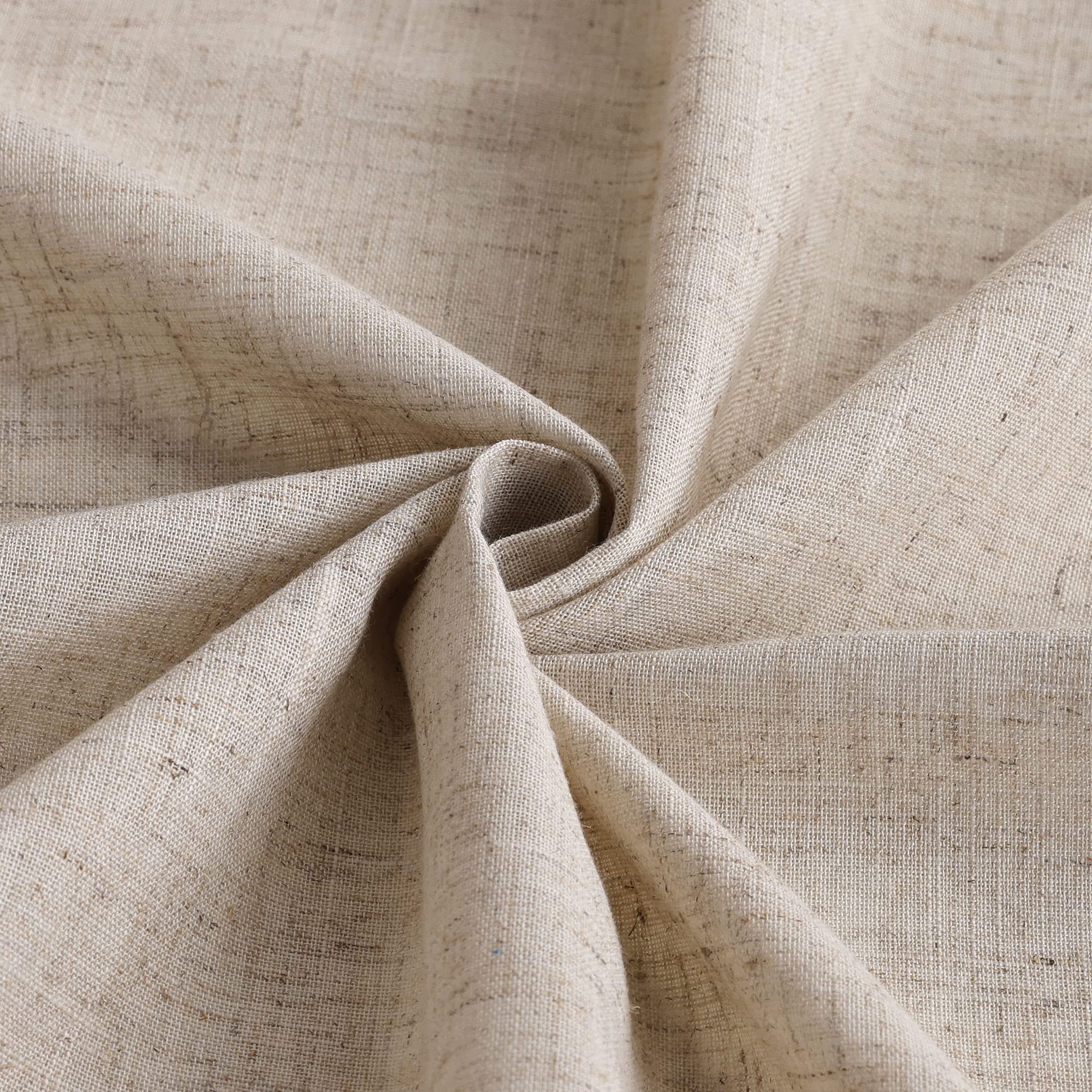 Scheibengardine mit Tunnelzug 2 Stück Kleinfenster Gardinen Küche Set Bistrogardinen Leinen Stores Fenstergardine Landhaus Kariert BxH 120x125cm Sand