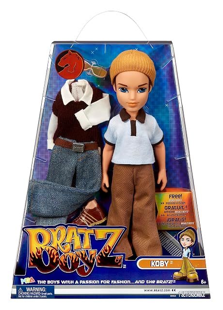 Bratz Original muñeco de moda - KOBY - Boyz Serie 3 - Muñeco niño, 2 conjuntos y póster