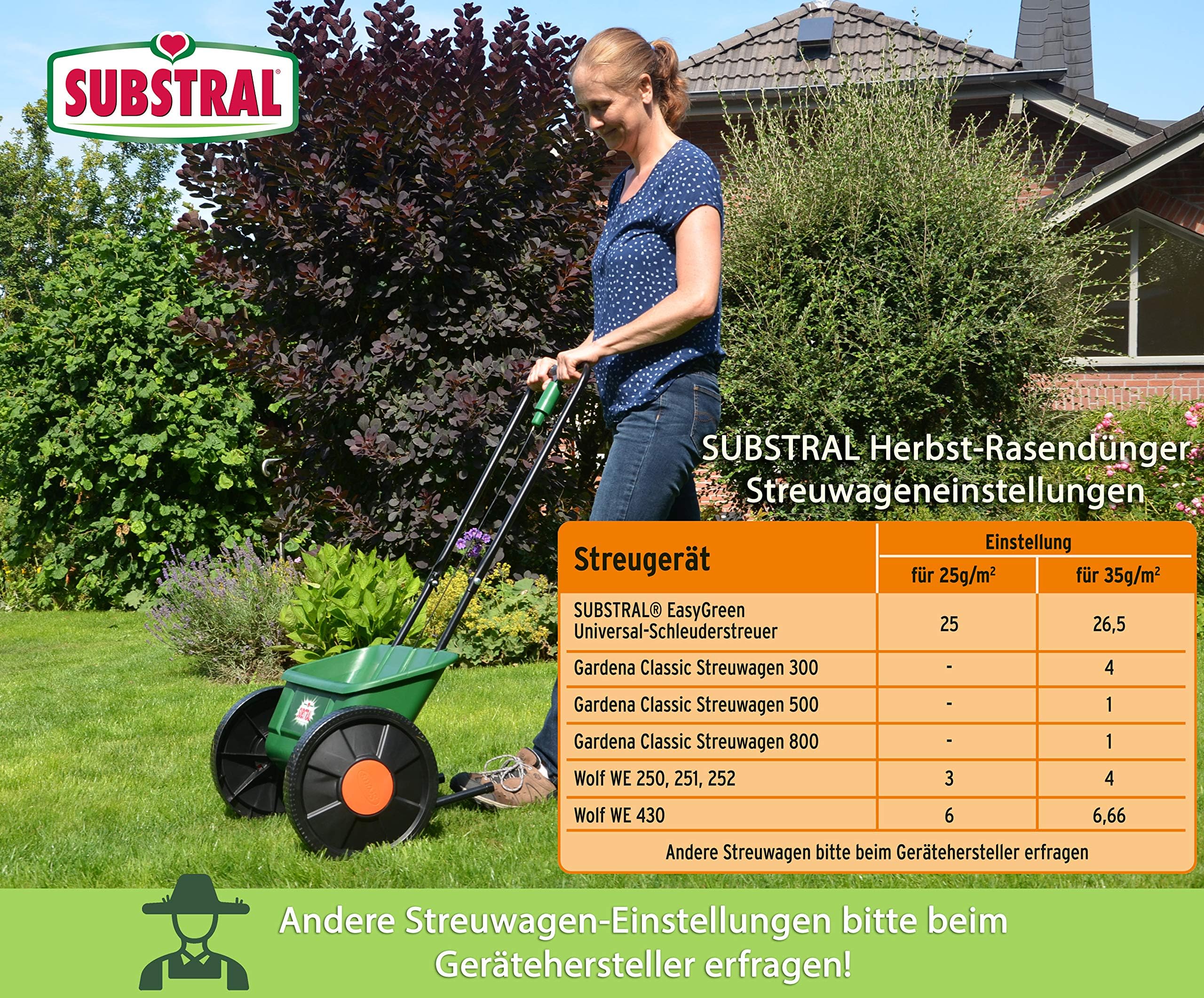 Substral Herbst Rasendünger kaliumreicher Spezial - Rasendünger mit lang anhaltender Wirkung für 500 m² 12,5kg Sack