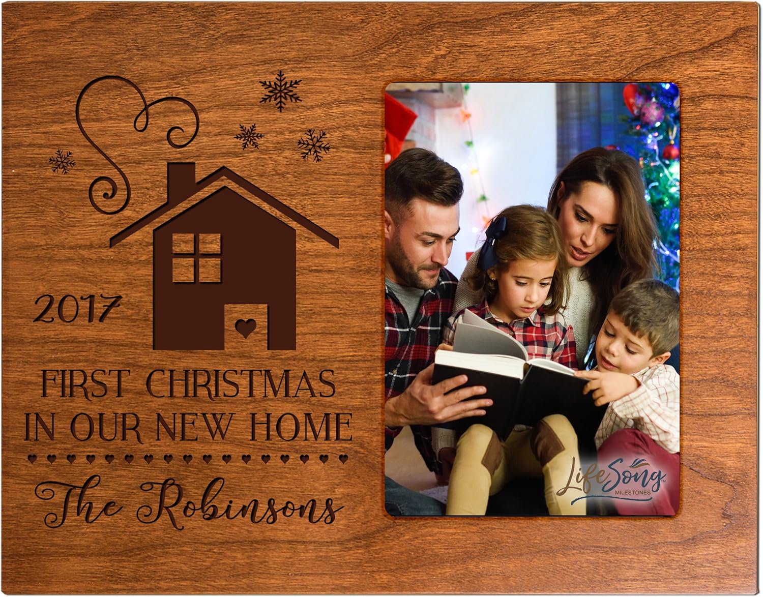 LifeSong Milestones Personalized Our First Christmas in Our New Home Photo Frame Holds 4x6 Photograph Exclusively