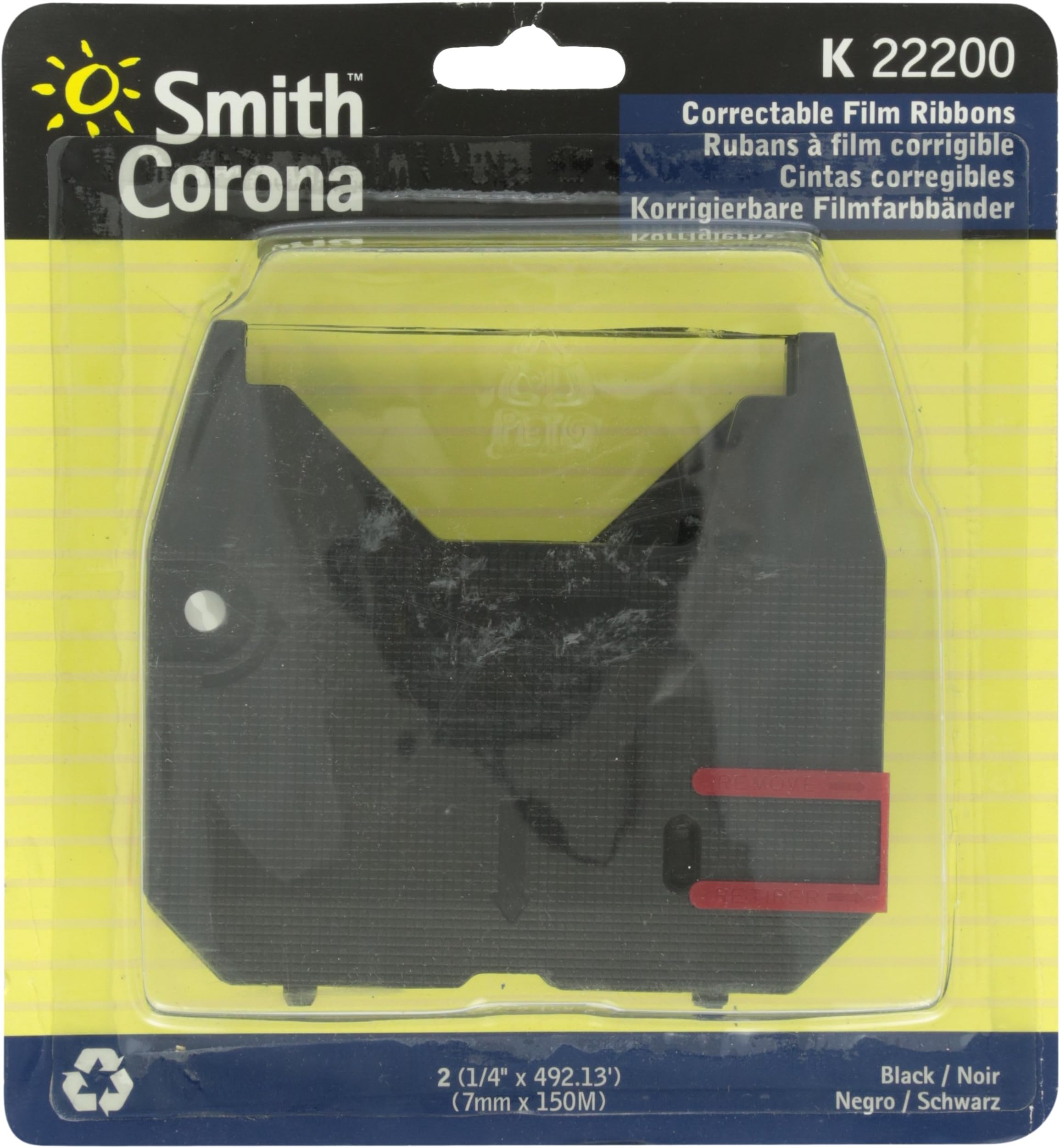 Smith Corona22200 Ribbon, Black, 2/Pack