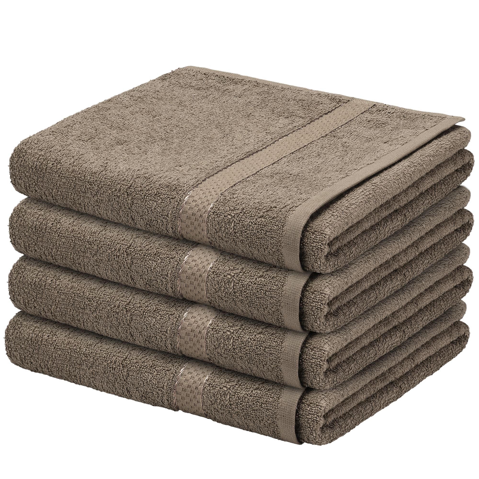 EVELYN LIVING MINK PACK OF 4 PURE 100% EGYPTIAN COTTON BATHROOM TOWELS BATH SHEET BALE SET SUPER SOFT 500 GSM