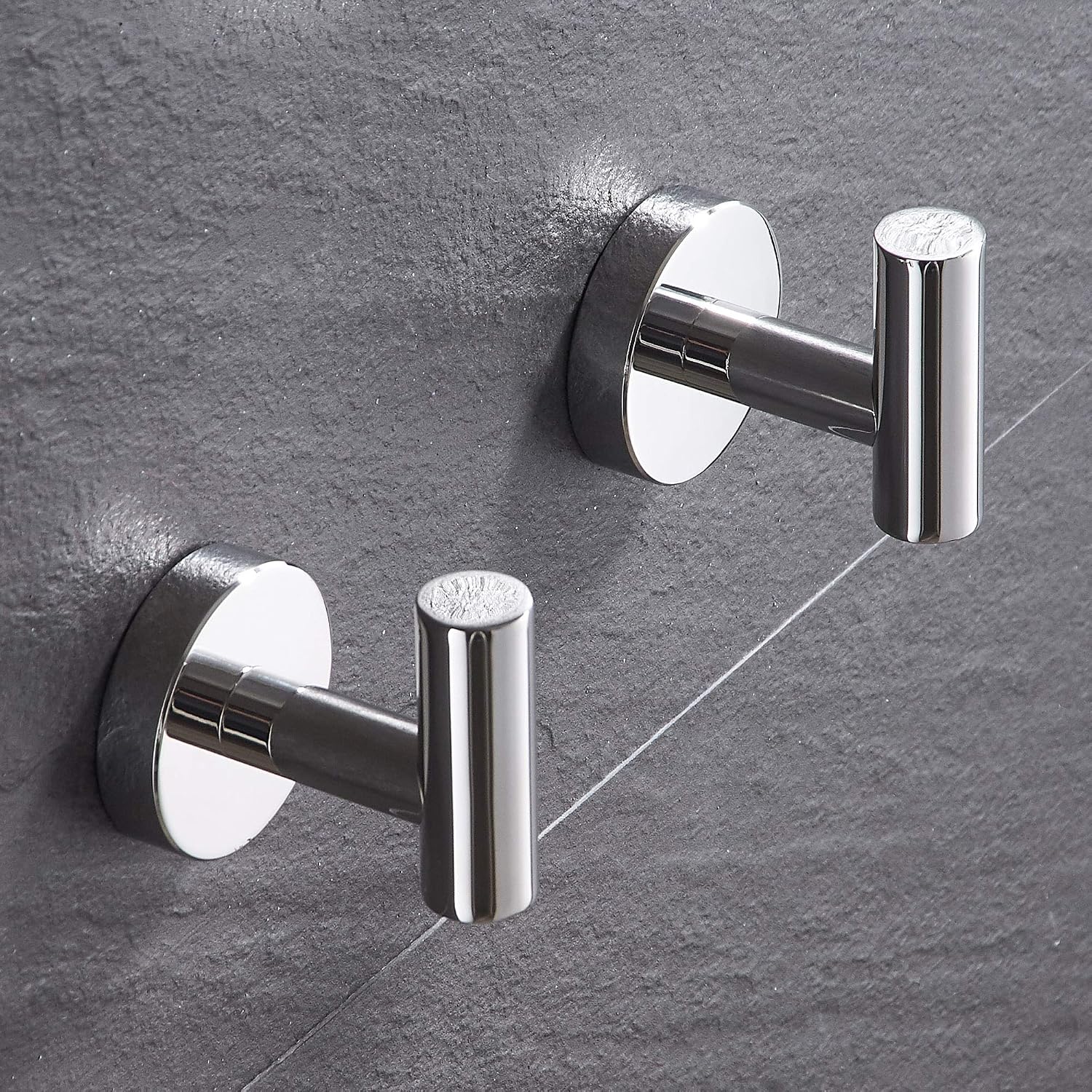 MARMOLUX ACC - Towel Hook Bathroom Single Coat Hook Bath Kitchen Hand Towel Holder Hat Door Hanger Rack Home Storage Spave Saver Bathroom Hardware Wall Mount Polished Chrome (2 Pack)