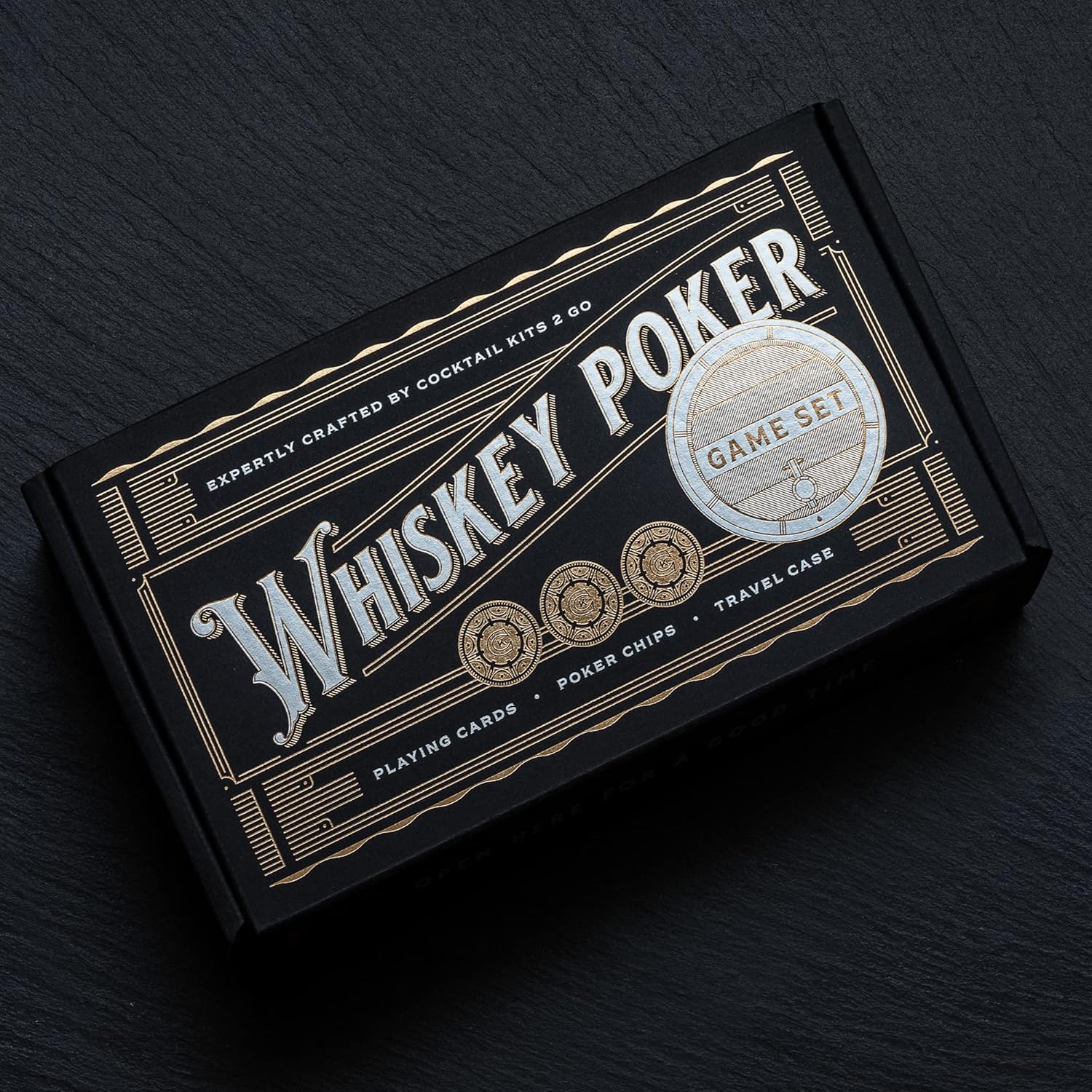 Whiskey Poker Playing Cards Set with Poker Chips - Perfect for Beginners and Professionals to Enhance Their Card Game Experience - Includes a Travel Case