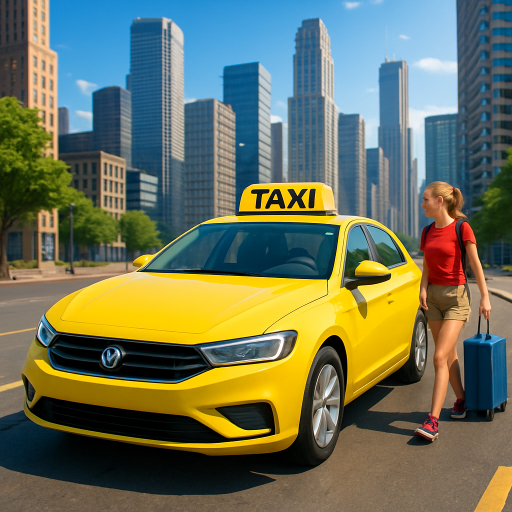 Real Taxi Simulator 3D City Driver Challenge: Car Driving & Parking Game