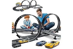 Electric Powered Kids Slot Car Race Track Set