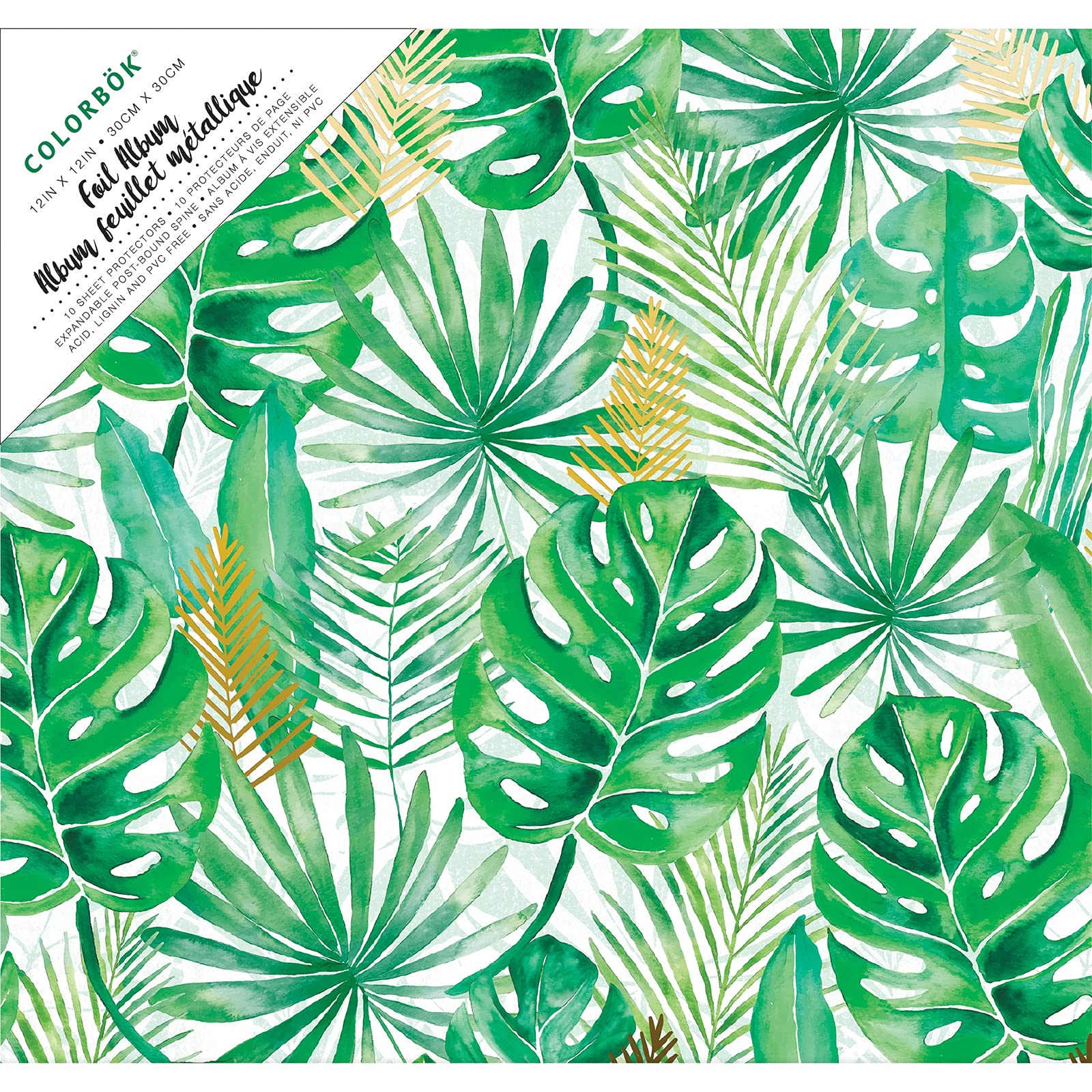 ColorBok 12in Foil Palms Scrapbook Album, Multicolor