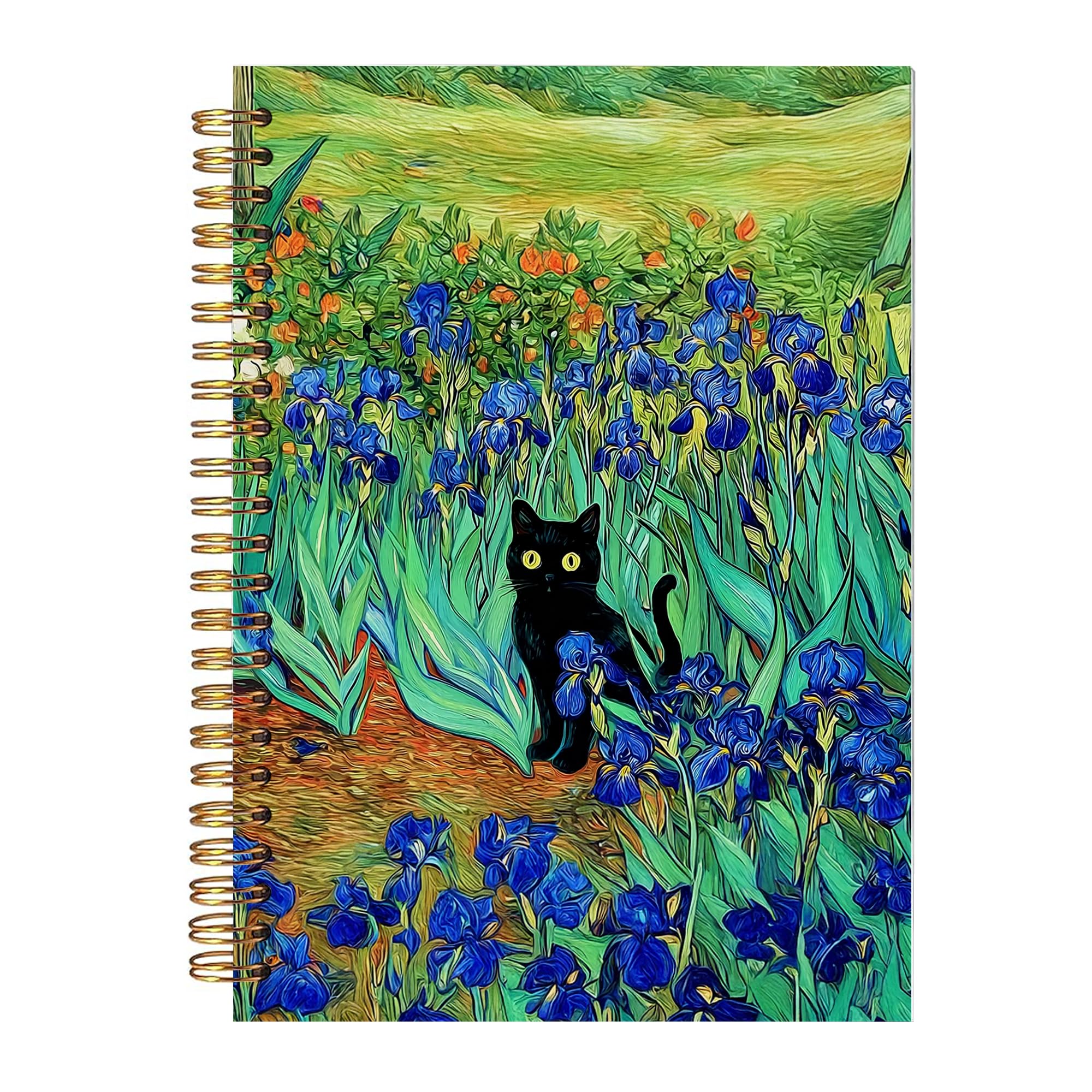 Carnet à spirales ligné chat noir drôle à couverture rigide format notes - 8