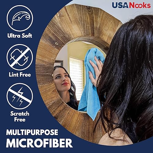 Miniatura 7 de USANOOKS - Trapo de limpieza de microfibra, color turquesa, 12 unidades (12.5 x 12.5 pulgadas), alto rendimiento, 1200 lavados, toalla de coche