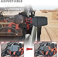 Vista 3 de SAUTVS Espejos laterales retrovisores ajustables para Can-Am Maverick X3, diseño más amplio, espejos laterales convexos transparentes plegables