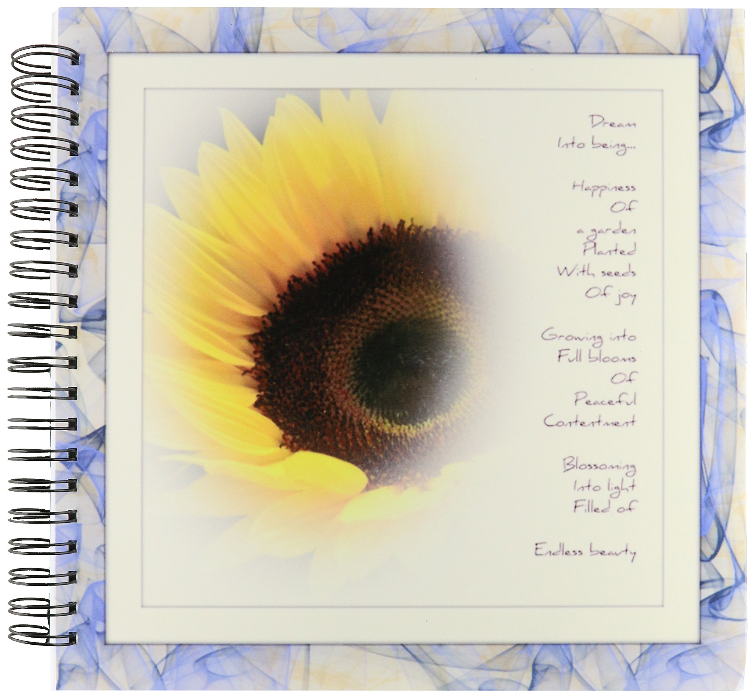 (12x12 memory book) - Patricia Sanders Inspirations - Blue Frame Dream Poem Sunflower Art- Inspirational Poetry by Patricia Sanders - Drawing Book