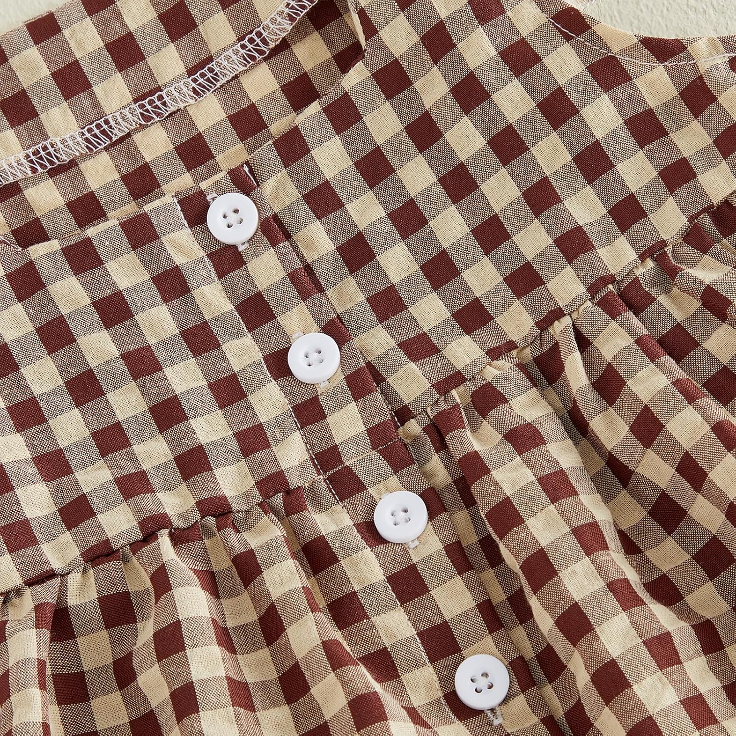 Thorn Tree Toddler Girl Clothes Sleeveless Button Down Shirts Ruffle Plaid Shorts Baby Smocked Outfits Girls Summer Outfit