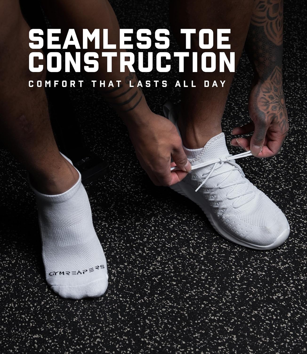 Gymreapers Ankle Socks for Men & Women (6-Pack) – Moisture-Wicking Black & White Breathable Cotton Athletic Socks