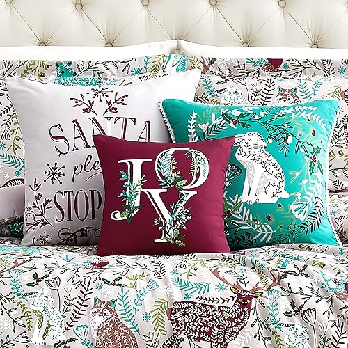 Miniatura 9 de Southshore Fine Living, Inc. Juego de ropa de cama suave de 5 piezas con almohadas y fundas de almohada, diseño de bosque navideño, tamaño