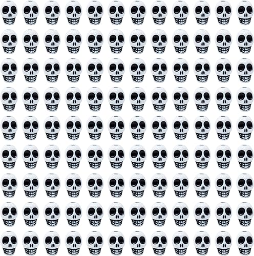 Miniatura 2 de Honbay 200 cuentas de calavera acrílicas, cuentas de calavera para Halloween, cuentas espaciadoras con forma de calavera, cuentas sueltas de agujero
