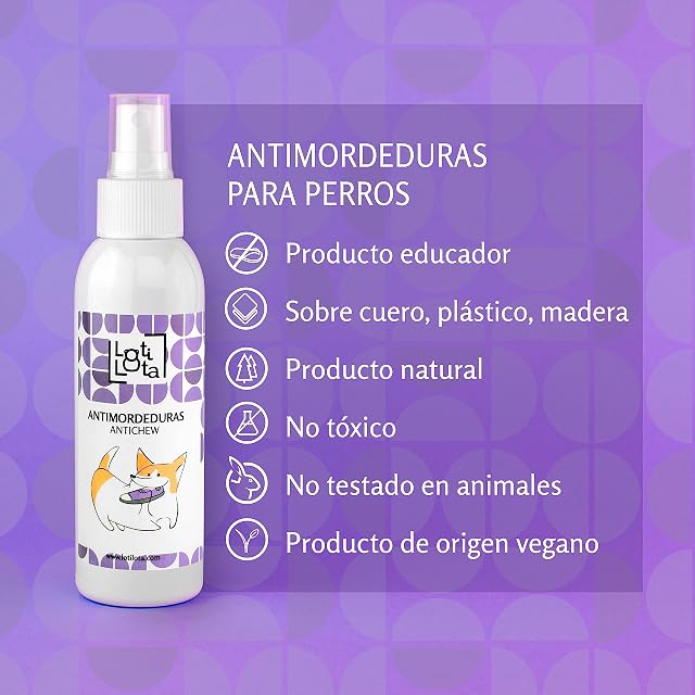 Foto 3 de 7 de LOTI LOTA Antimordeduras para Perros - 125 ml - Especial Cachorros - Apto para Textiles - Muebles - Cuero