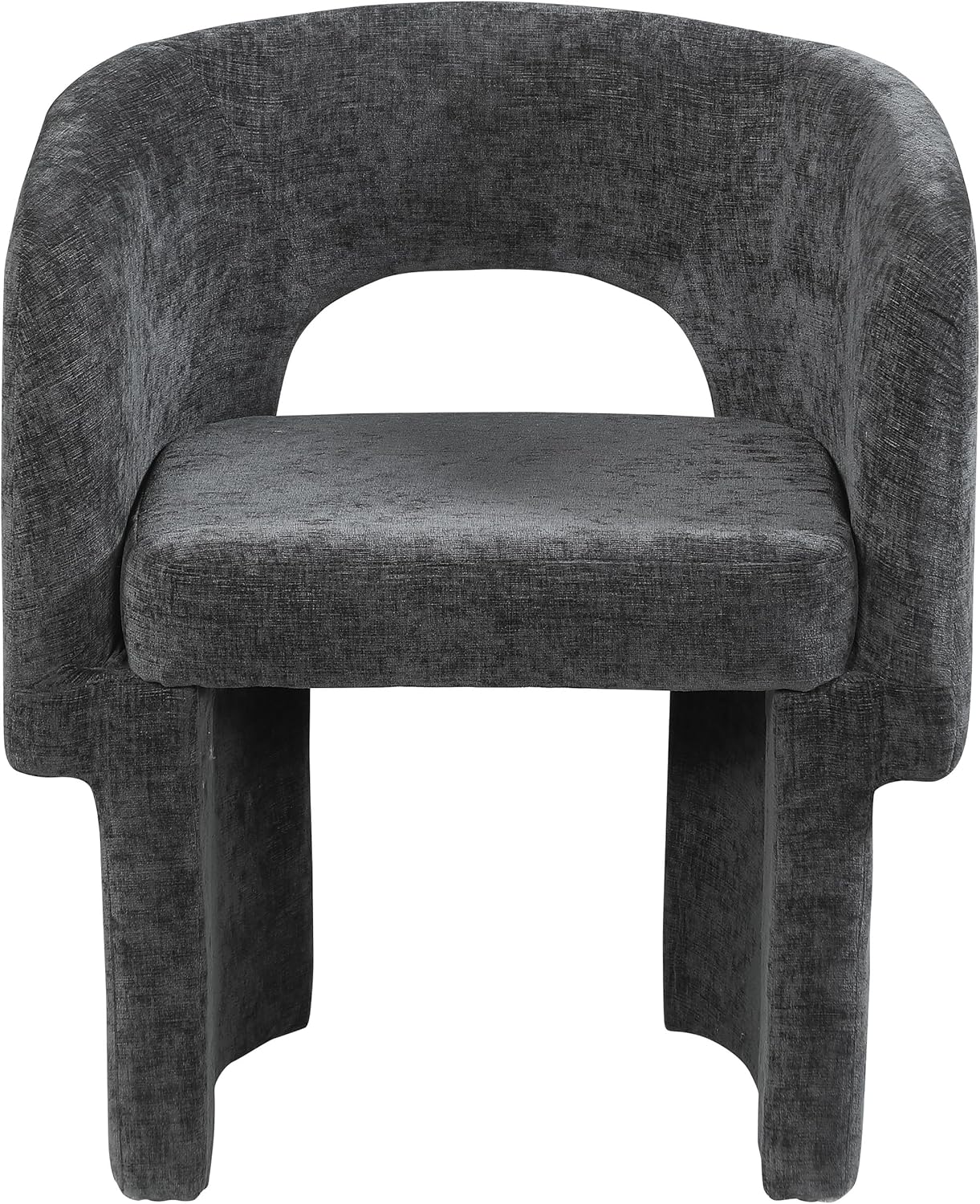 Meridian Furniture 439Black-C Emmet Collection Modern | Contemporary Dining Chair/Accent Chair with Soft Black Chenille Fabric, Steel Inner Frame, 26" W x 23.5" D x 30" H, Black