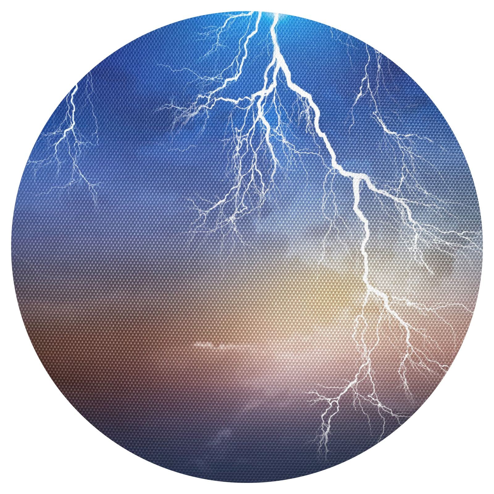 Thunder Cloud Blue Dark Brown Cloudy Sky Set of 1 Table Mat, Washable Placemat Plate, Non-Slip Place Mats Protector, Round Desk Mat Pad for Kitchen Dining 15.4 Inches