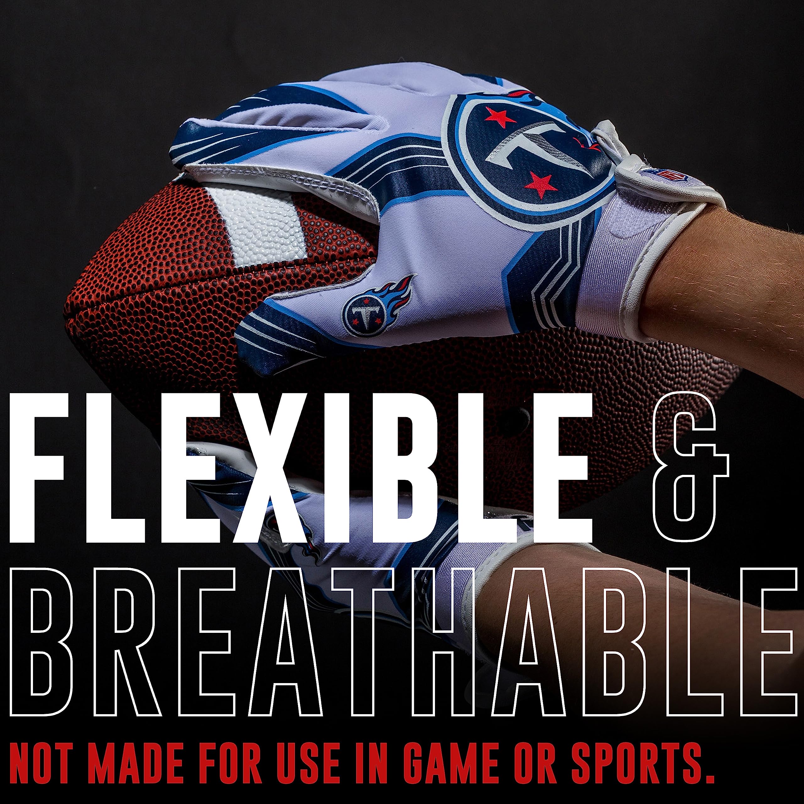 Franklin Sports Coppia di guanti da calcio americani per bambini NFL con logo della squadra NFL e palmo in silicone
