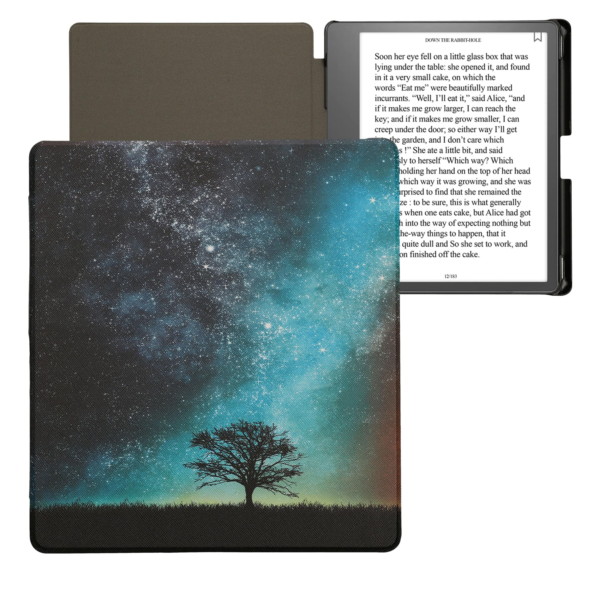 kwmobile Étui Compatible avec Amazon Kindle Scribe (2022/2024) Coque - Étui à Rabat magnétique Tablette eReader Similicuir - Bleu-Gris-Noir
