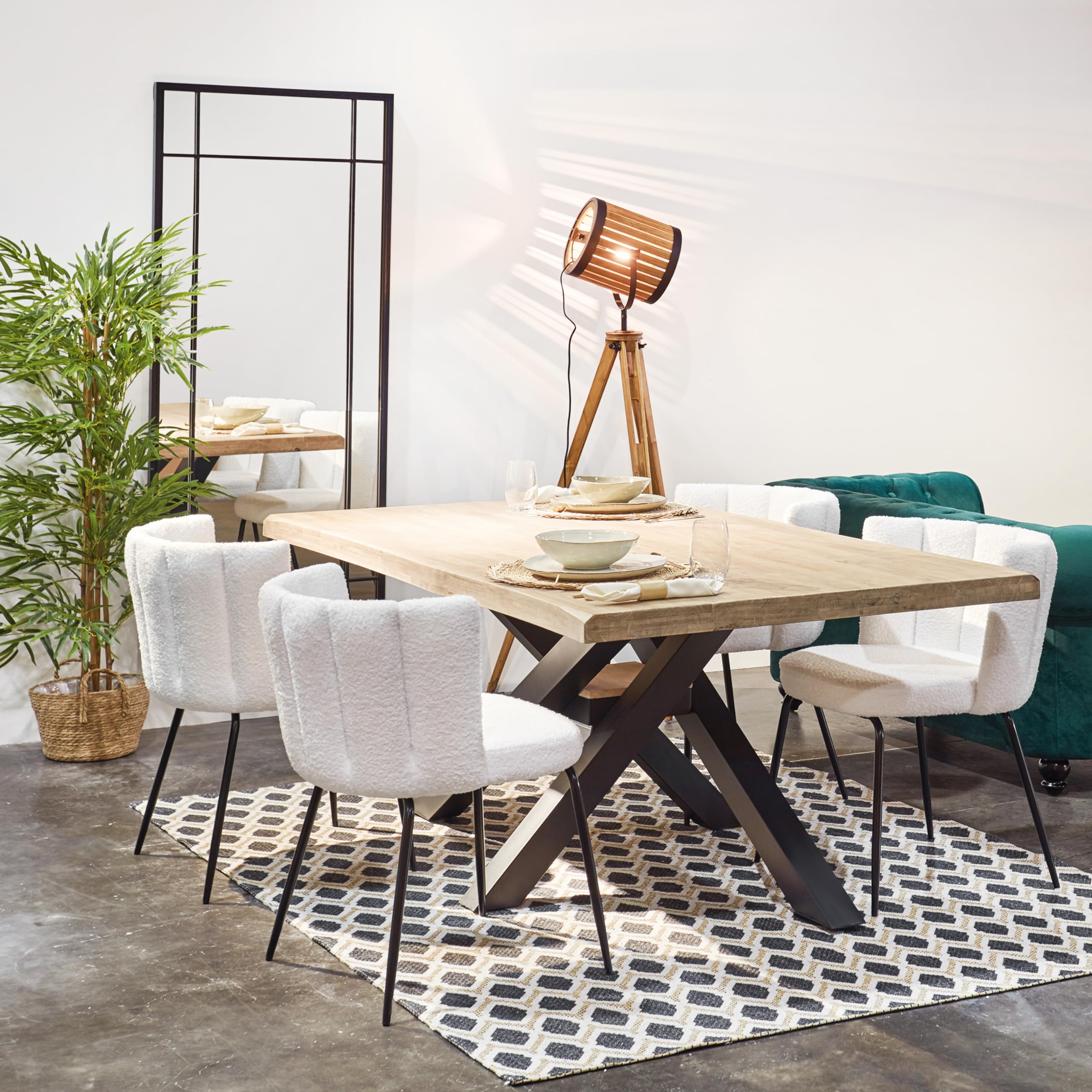 duehome | Square, Espejo de Cuerpo Entero, Espejo Tipo Ventana Rectangular, Estructura Negro, Medidas: 70 cm (Largo) x 170 cm (Alto) x 3,5 cm (Fondo)