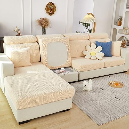 Miniatura 1 de LiveGo Funda universal elástica resistente al desgaste para sofá  Fundas de cojín elásticas para sofá  Forma de L antideslizante y funda para