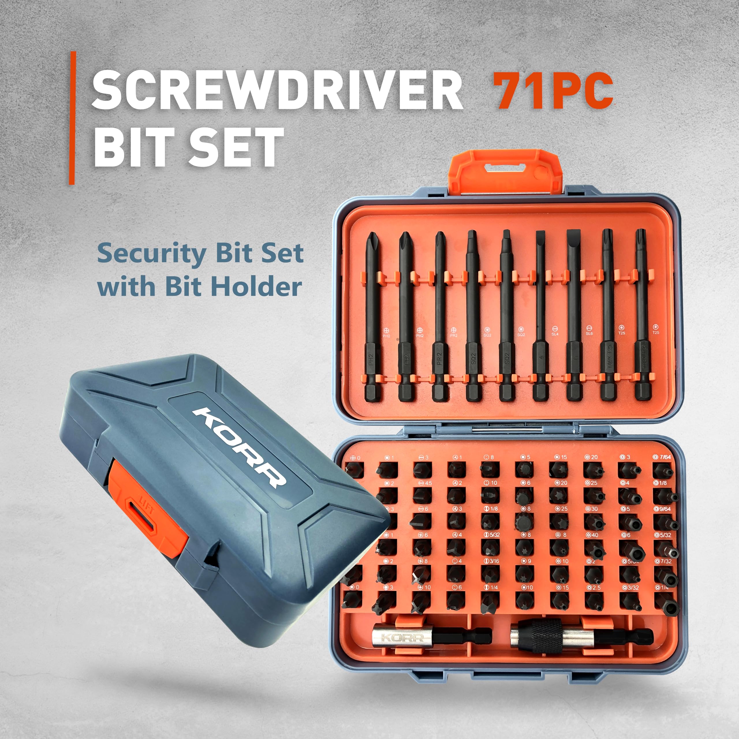 Norske Tools KIBPP022 KORR Conjunto de 71 peças Phillips, recesso