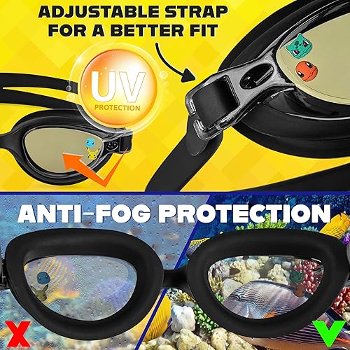 Miniatura 6 de Get Trend Gafas de natación y gorro de natación para niños y adolescentes, antivaho con protección UV