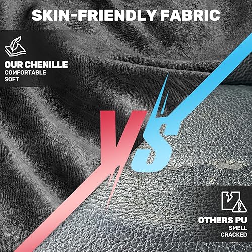 Vista 6 de SUKIDA Silla ergonómica de videojuegos de tela, sillas ergonómicas de respaldo alto para juegos de computadora con gran masaje ajustable, soporte