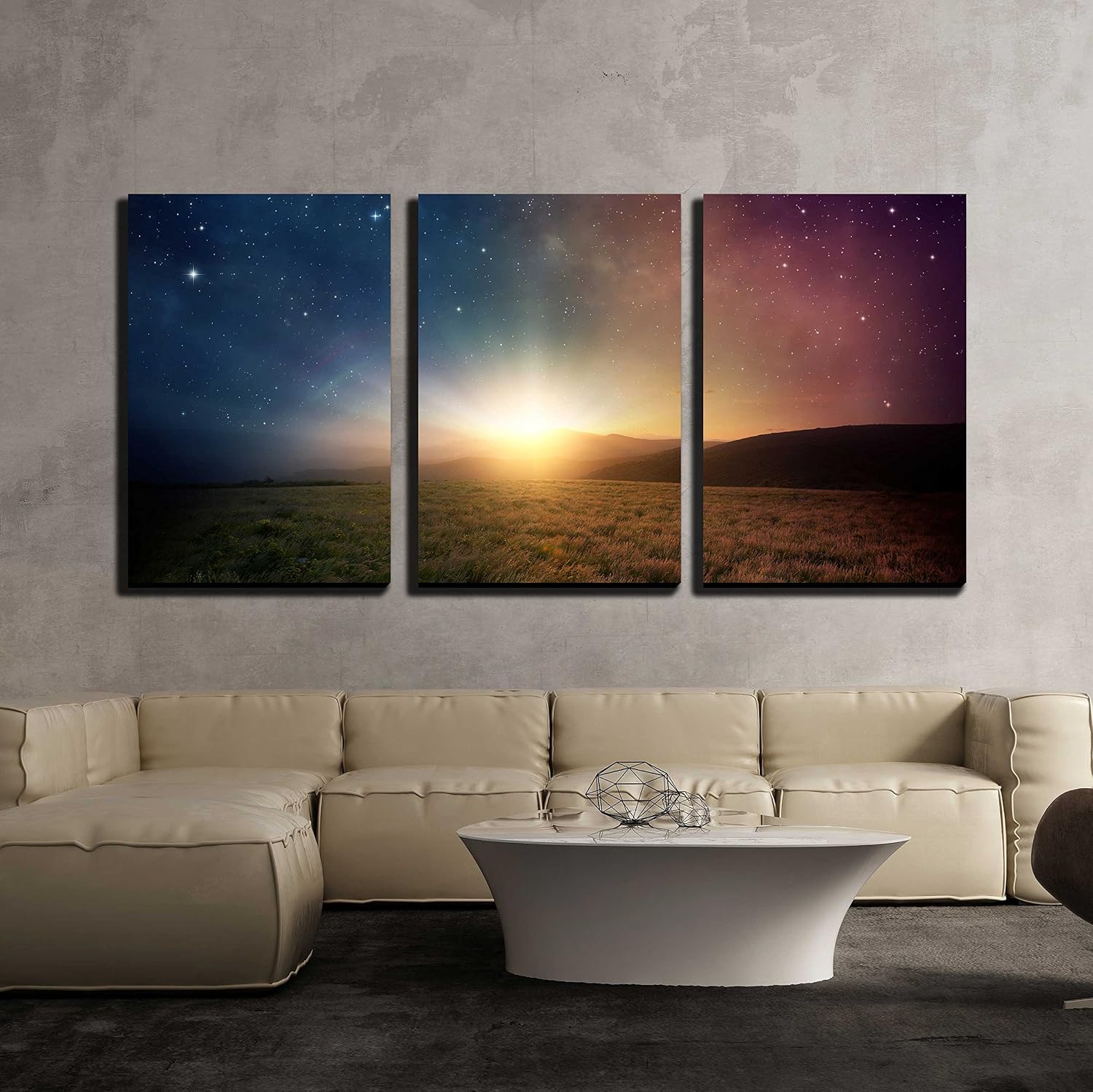 Amazon.com: wall26 - 3 Piece Canvas Wall Art - Beautiful Sunrise with ...