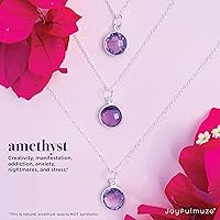 Vista 67 de Round Pendant Necklace, Natural Gemstones, Labradorite, Rainbow Moonstone, Crystal, Rose Quartz, Amethyst, Citrine, Sterling Silver, Handmade